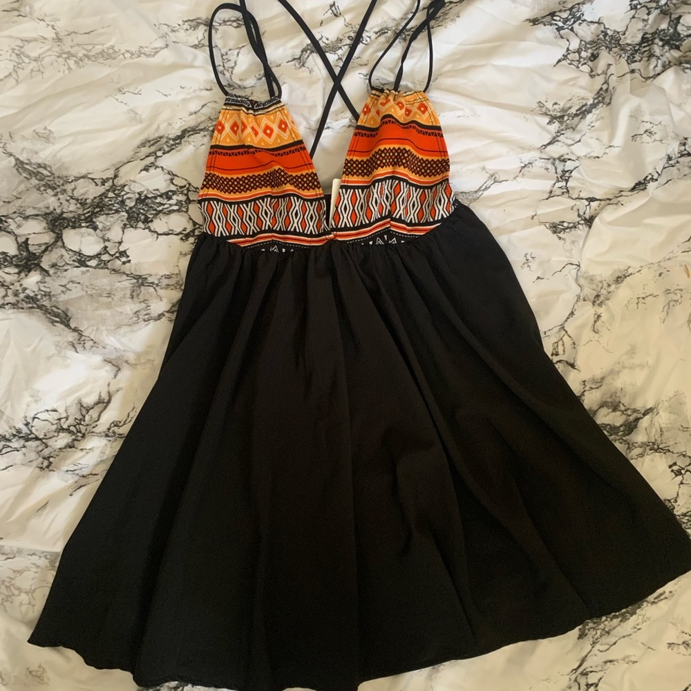 Blood Orange and black margarita dress